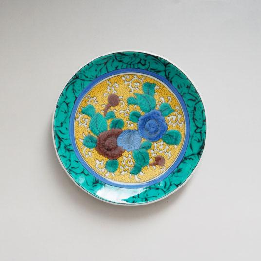 九谷焼 古九谷風花図 小皿3.5寸 5種取り皿や普段使いに使える絵皿