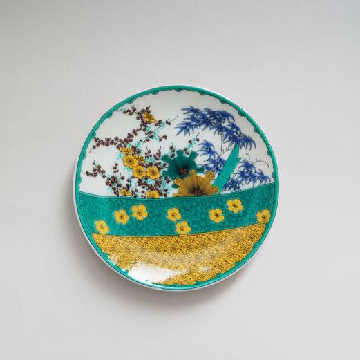 九谷焼 古九谷風花図 小皿3.5寸 5種取り皿や普段使いに使える絵皿