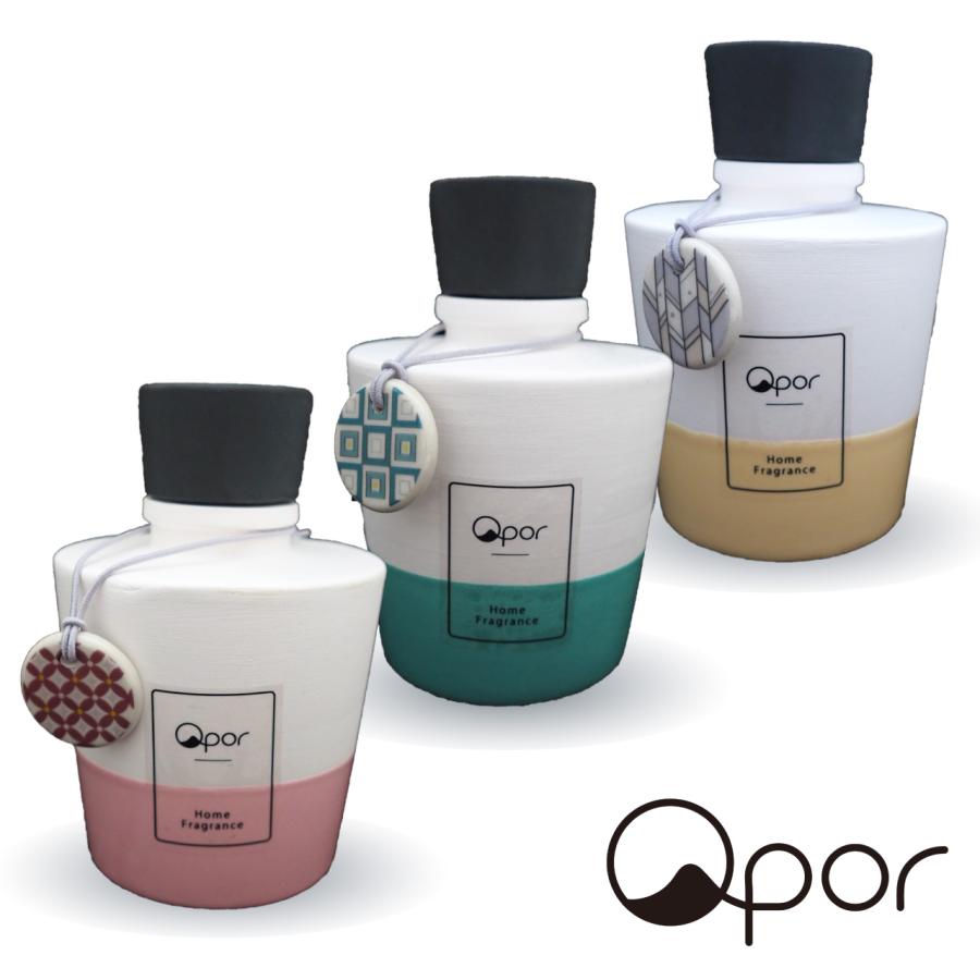 ギフト Qpor アロマディフューザーLサイズ ピンク 加賀紅茶の香りセット 本体から香る九谷焼ディフューザーの画像