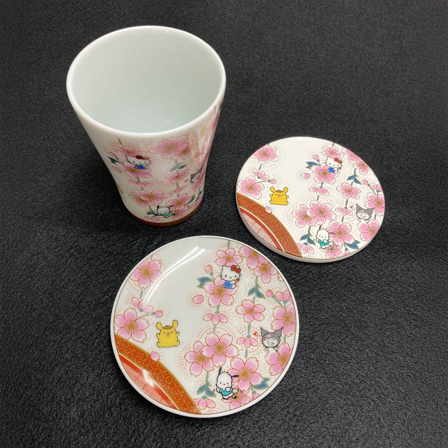 九谷焼 ギフト サンリオキャラクター 九谷焼3点セット 桜赤絵「自由に