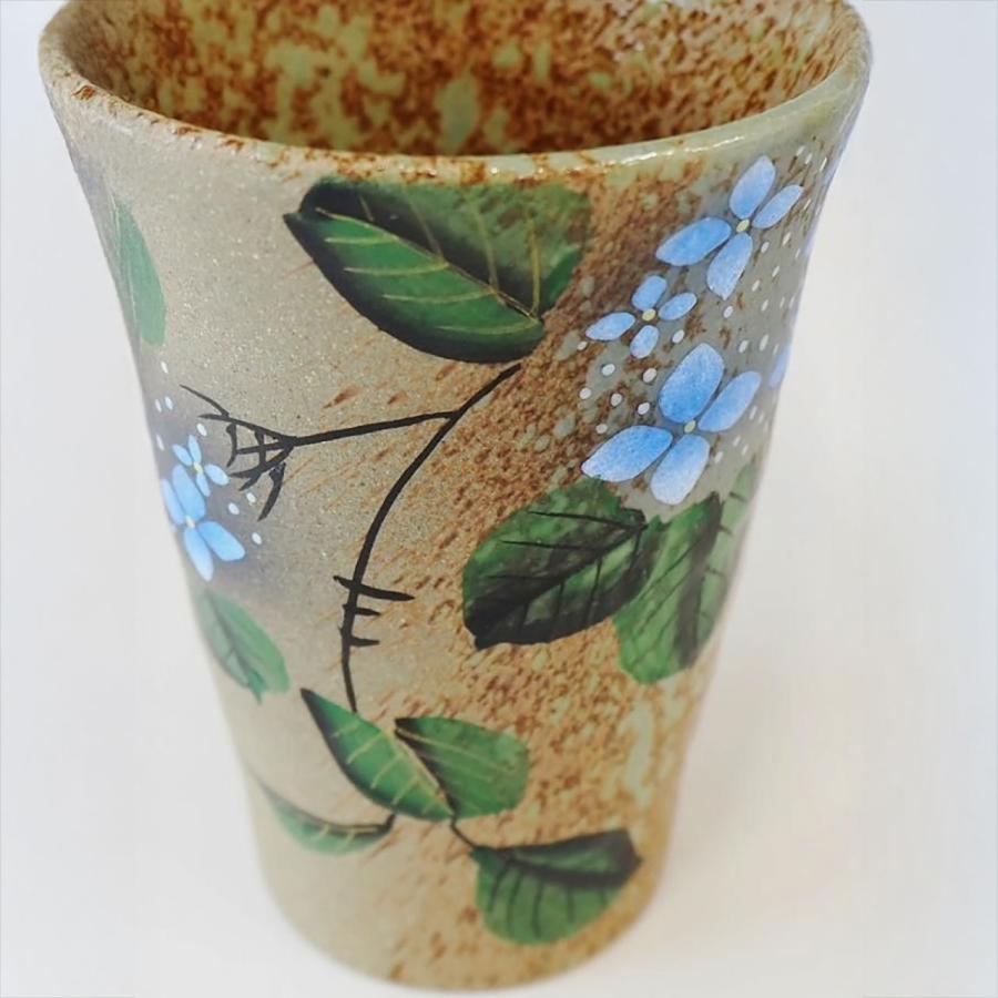 九谷焼 九谷焼ペアフリーカップ 花かすみ あじさい：美山窯 結婚祝いや