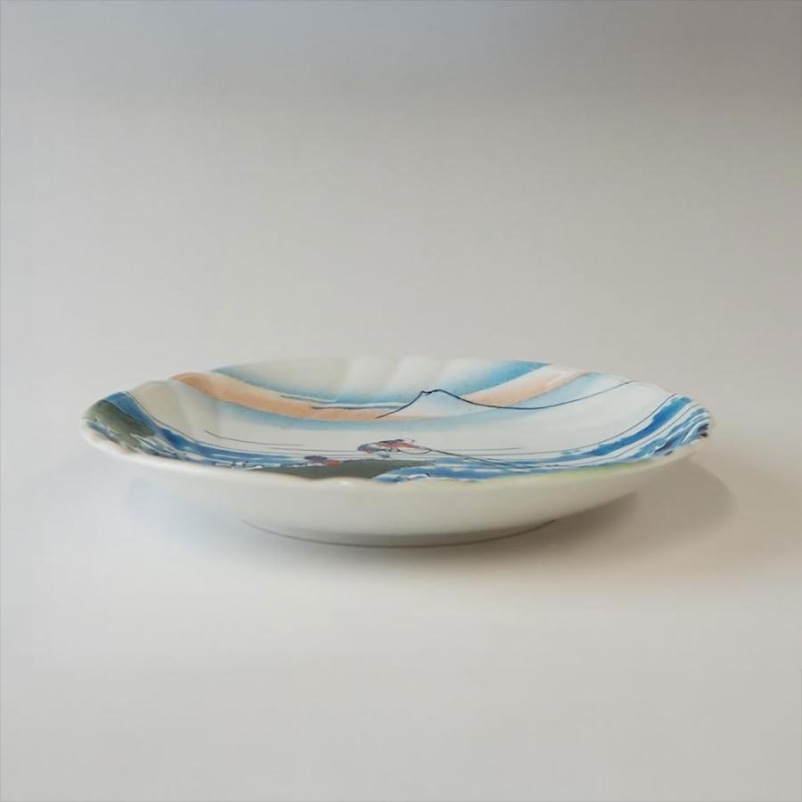 九谷焼 北斎 甲州石班沢 5号飾皿：美山窯 葛飾北斎 浮世絵 九谷アート