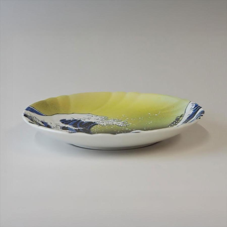 九谷焼 北斎 神奈川沖浪裏 5号飾皿：美山窯 葛飾北斎 浮世絵 九谷