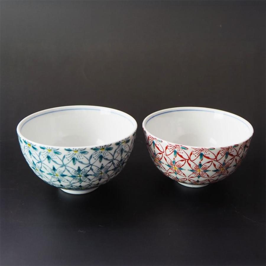 九谷焼 九谷焼組飯碗 花紋手描き絵付 夫婦茶碗【辻本商店】 : 九谷結窯