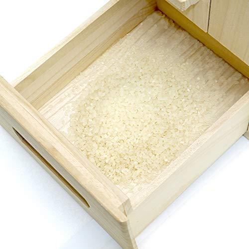 竹本木箱店 総桐天然木の計量米びつ 「米蔵」 30kg用