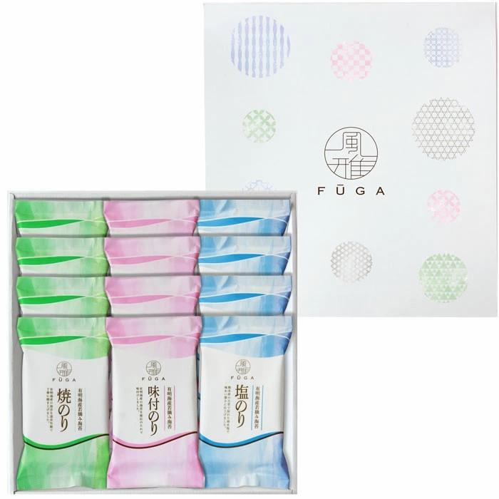 海苔ギフトです! 風雅 海苔ギフト 若摘みのり 12袋入（箱入）（WZ-12）”熊本県 有明海産