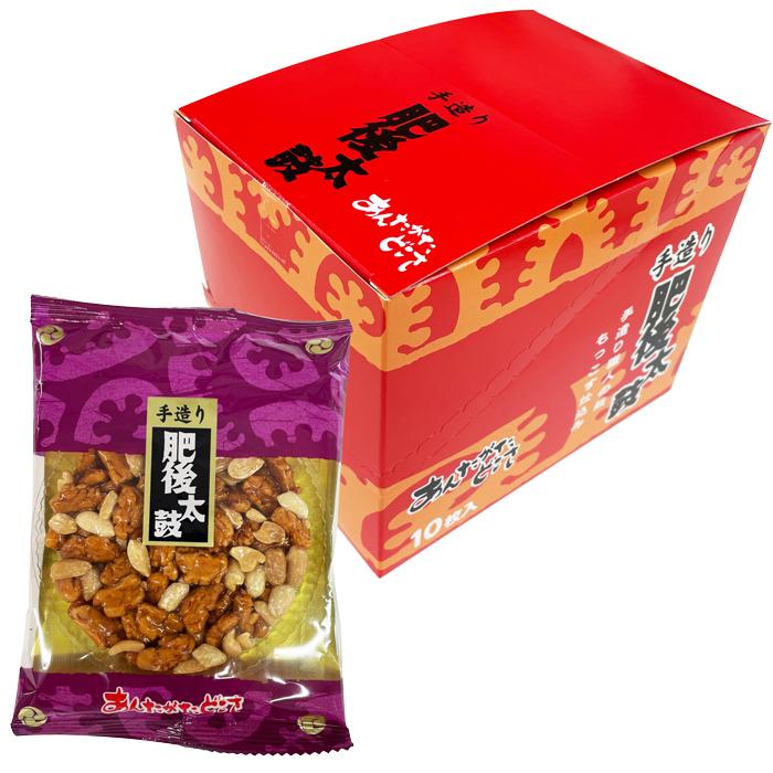 あんたがたどこさ 手造り肥後太鼓 10枚入（紙箱入）“豆菓子”【送料