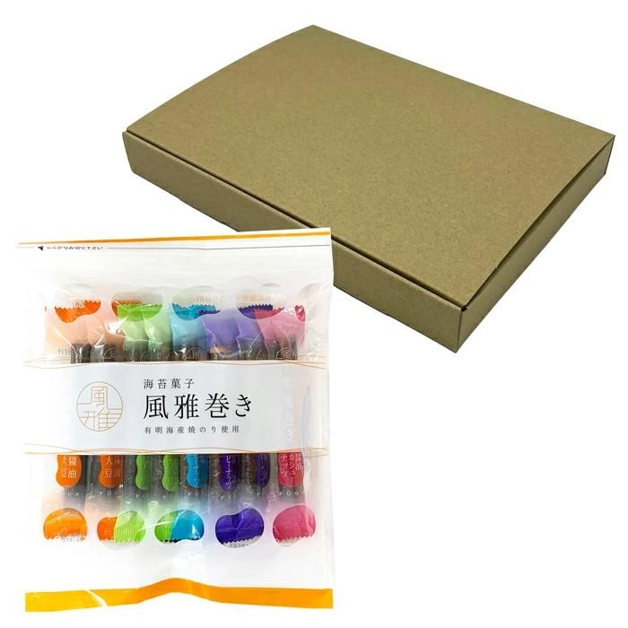 【１０箱まとめてお届け】海苔菓子 風雅巻き 1箱（5種類12本入）（クラフトBOX入）(風雅12) 熊本県産【送料込み価格】の画像