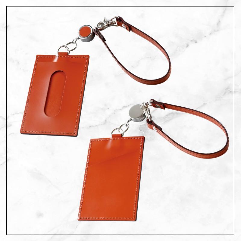 パスケース リール付き 定期入れ レザー 本革 国産 日本製 ID 社員証 IDホルダー カード 伸びる メンズ レディース ストラップ おしゃれ  通勤 通学 誕生日 羽倉 |  | 17