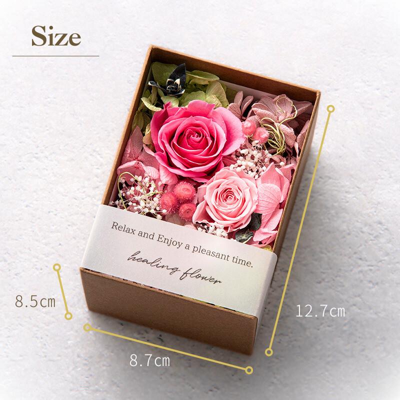 プリザーブドフラワー ボックスアレンジメント ピンク 花 バラ 誕生日