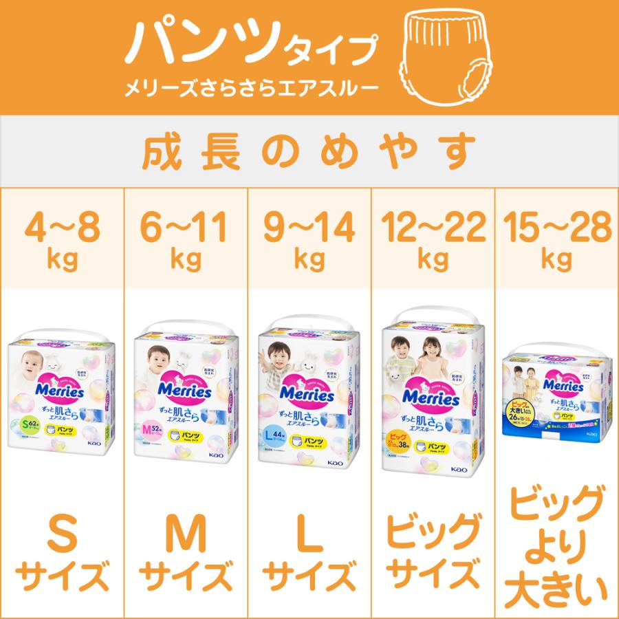 【 送料無料 】メリーズ パンツ S M L ビッグ ビッグより大きい × 3パック （ケース入り）男女共用 子ども用 おむつ ベビー用品 パンツ型 紙おむつ 花王 KAO｜giftblois｜08