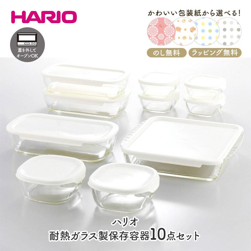 HARIO ハリオ 耐熱ガラス製 保存容器 10点セット 日本製 キャニスター  