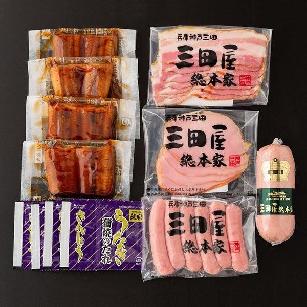 鰻楽 三田屋総本家 詰め合わせ セット ハム ギフト うなぎ 蒲焼き お取り寄せグルメ 食品 肉 魚 鰻 内祝い お返し 高級 送料無料 SK1684｜gifthyakka｜02