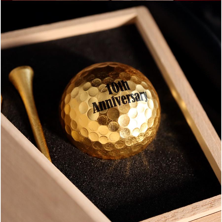 名入れ ゴルフボール】金箔 ゴルフボール＆ティーセット ゴールド 金