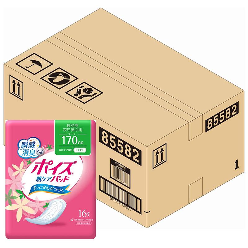 日本製紙クレシア （ケース販売）ポイズ 肌ケアパッド 長時間・夜も