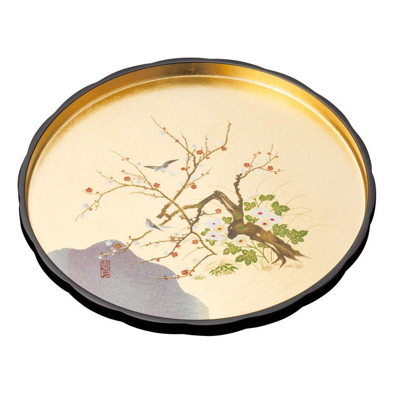 卒業 入学 メッセージ お盆 トレイ 記念品 プレゼント お祝い お盆 トレイ 金銀箔工芸 葉音むすび 10 0花型丸盆 T099 02 Ev1t Gift Style Yahoo 店 通販 Yahoo ショッピング