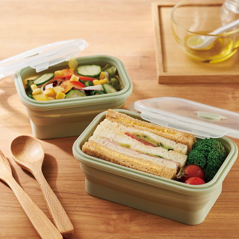 お歳暮 お年賀 食品保存容器たためるシリコンタッパーセット(S・M