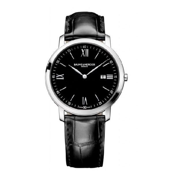 BAUME AND MERCIER ボーム＆メルシエ 10098 CLASSIMA Mens クラシマ ブラックレザー 腕時計 メンズ(83398円)
