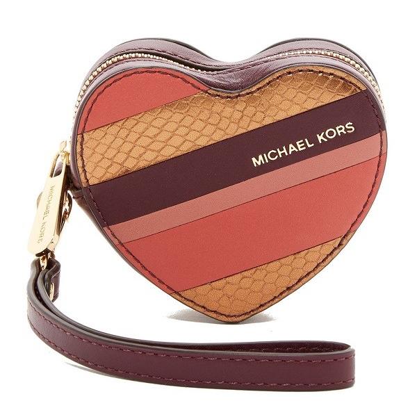 マイケルコース MICHAEL KORS Leather Heart Coin Purse TWILL 32f6gh9p1l ハート型マルチカラーコインケース レディース rosegold・multicolor｜gifttime