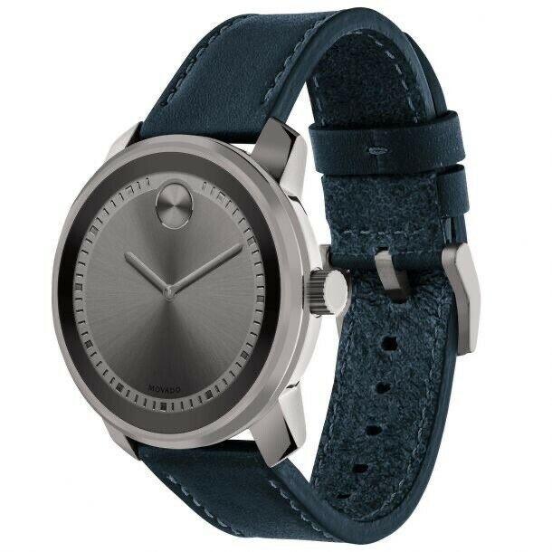 MOVADO モバード Bold ボールド レザー シンプル ミニマル 丸型