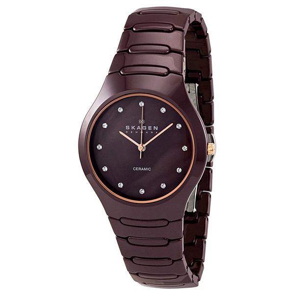 SKAGEN[スカーゲン] 817sdxcr BROWN SWAROVSKI CERAMIC スワロフスキー セラミック アナログ レディース腕時計 デンマーク