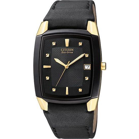 CITIZEN エコドライブ Eco-Drive トノー 樽 ブラック レザー bm6574-09e シチズン 海外モデル 腕時計 BM6574-09E