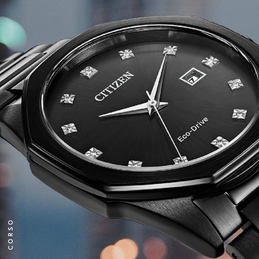 CITIZEN エコドライブ Eco-Drive Corso Diamond ブラック メンズ bm7495-59g シチズン 海外モデル 腕時計  BM7495-59G