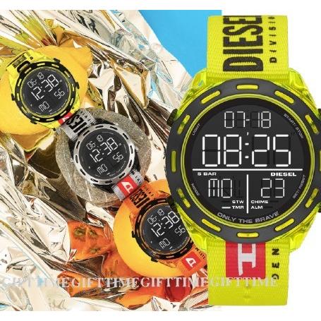 DIESEL ディーゼル Crusher Digital DZ1895  BLACK  / YELLOW NYLON MENS dz1895 ブラック・イエロー  デジタル メンズ腕時計｜gifttime