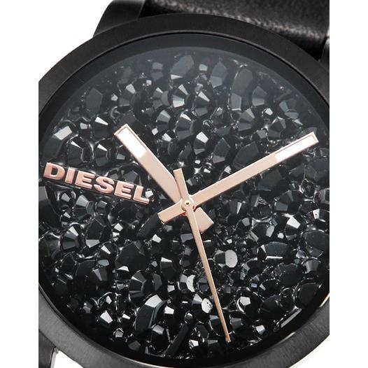 DIESEL ディーゼル FLARE ROCKS DZ5598 ストーン ローズゴールド ブラックレザー  アナログ  レディース 腕時計 dz5598∵｜gifttime｜04
