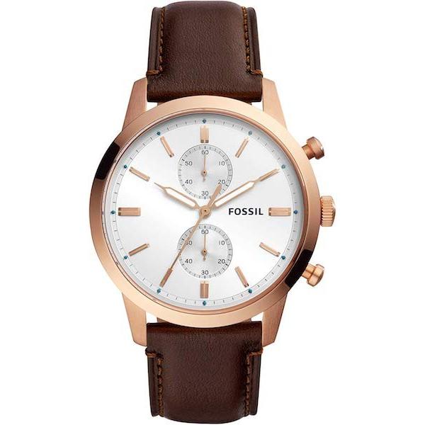 FOSSIL フォッシル fs5468 Townsman タウンズマン rosegold brown leather mens ローズゴールド