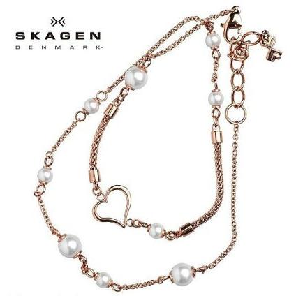 SKAGEN[スカーゲン] jbsr035 ROSEGOLD PEARL BRACELET JBSR035 ローズゴールド パール ブレスレット デンマーク｜gifttime