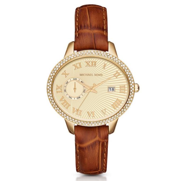 MK2428 Brown Gold Whitley ブラウン×ゴールド レザー アナログ レディース 41mm 腕時計 マイケルコース