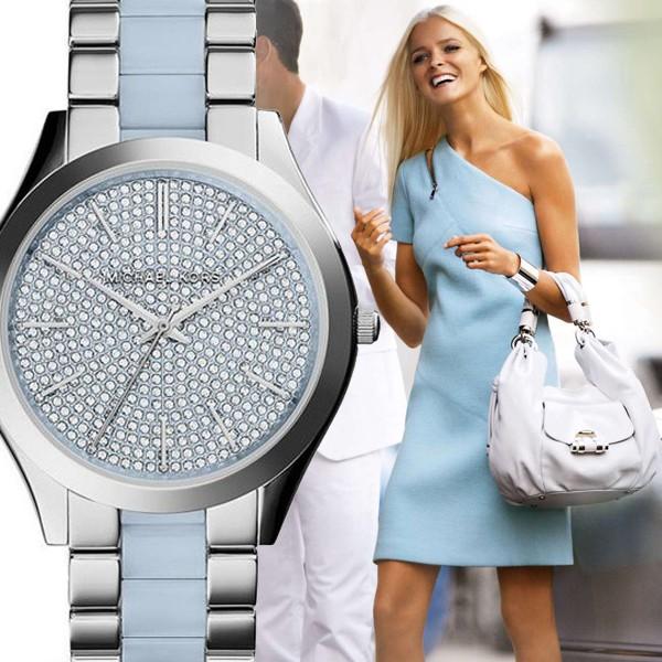 MICHAEL KORS マイケルコース mk4297 Slim Runway スリムランウェイ アナログ シルバー ブルー レディース 腕時計