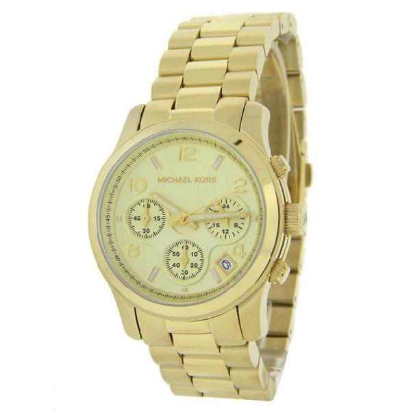☆MICHAEL KORS マイケルコース mk5055 Runway ランウェイ ミディアム クロノグラフ Gold ゴールド レディース 腕時計