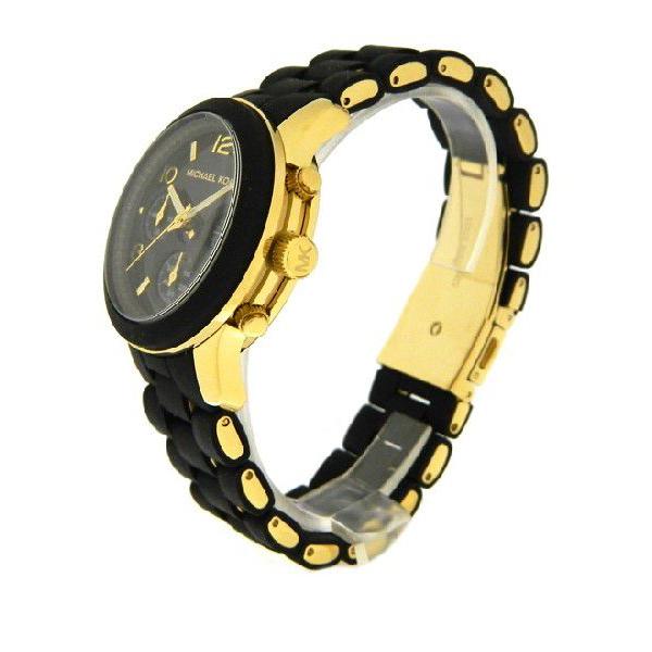 MICHAEL KORS MK5191 RUNWAY LADIES GOLD/BLACK RUBBER/STAINLESS 