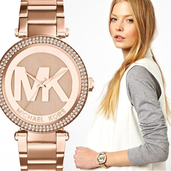 新作商品 Parker パーカー Logo ロゴ クリスタル ローズゴールド レディース 腕時計 MICHAEL KORS マイケルコース MK5865 腕時計