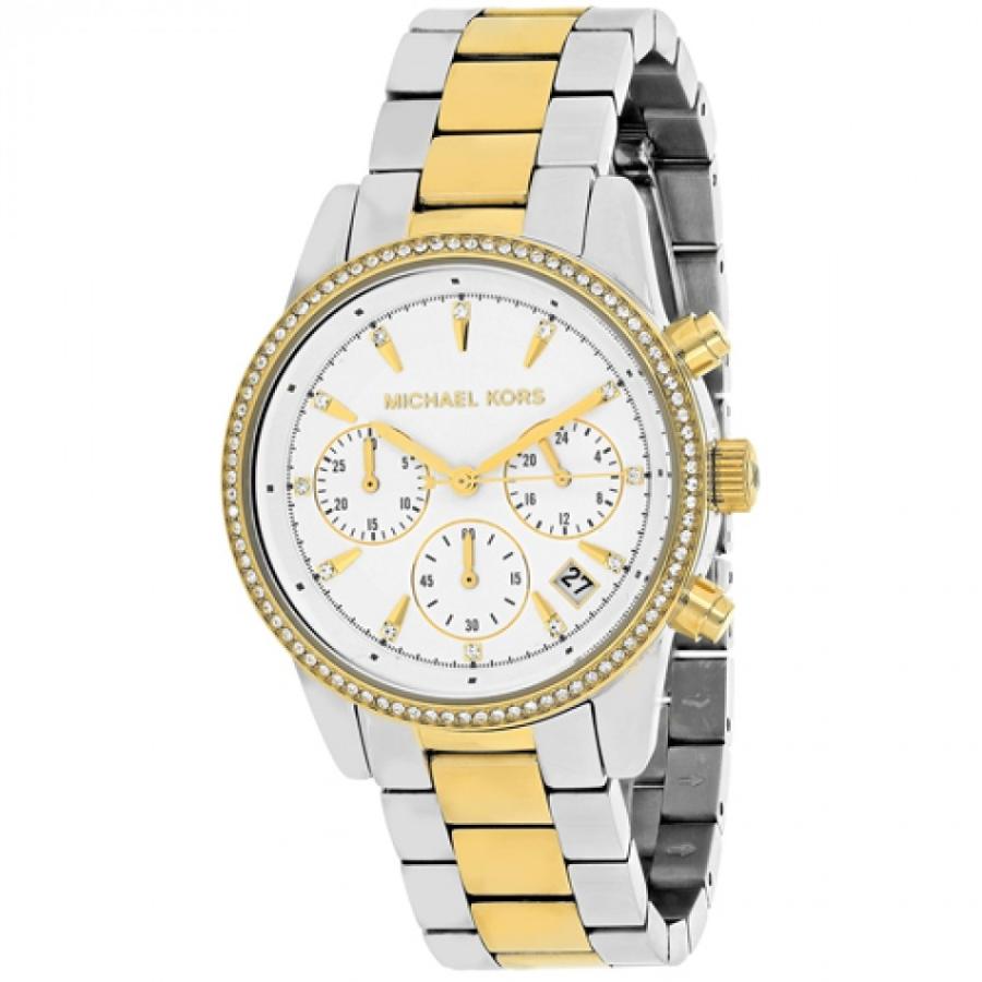 MICHAEL KORS Ritz Silver Gold Glitz マイケルコース シルバー・ゴールド クロノグラフ レディース 腕時計 mk6474｜gifttime｜03