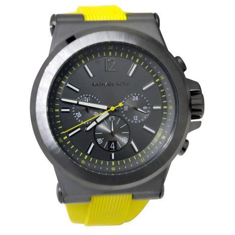 MICHAEL KORS マイケルコース mk8356 Mens Dylan Yellow Silicone  メンズ クロノグラフ 腕時計｜gifttime