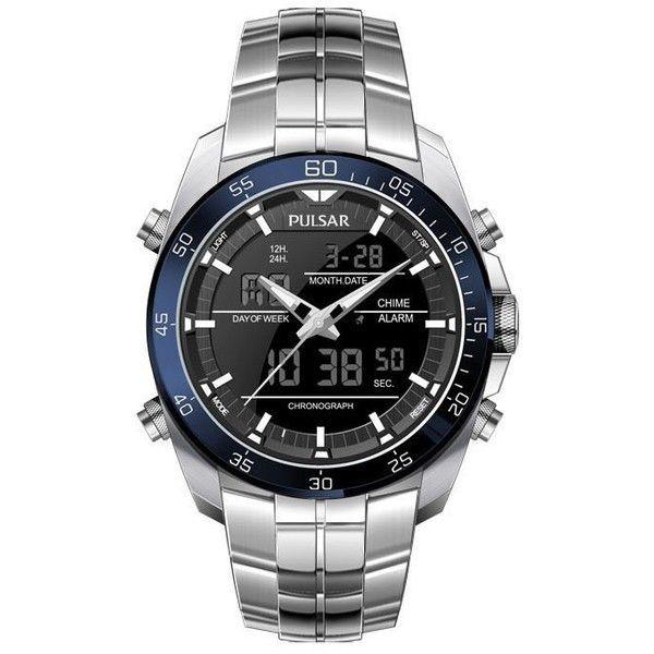 PULSAR by SEIKO[パルサー・バイ・セイコー] 海外モデル 日本未発売 ブラック アナデジ　デジタル アナログ メンズ 腕時計 PW6013 pw6013｜gifttime