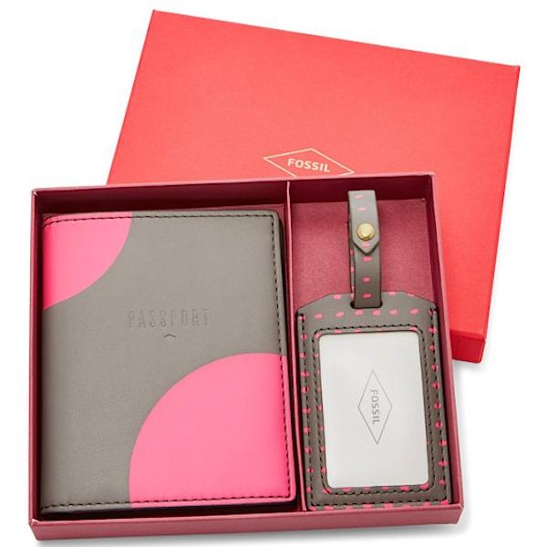 FOSSIL フォッシル SL7216P KEELY PASSPORT CASE/LUGGAGE TAG GIFTSET ケリーパスポートケース/ ラゲージタグ SL7216664｜gifttime