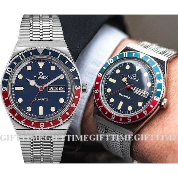 【数量限定】TIMEX Q 1979年復刻モデル TW2T80700 タイメックス Q ペプシカラー ステンレス メンズ レディース ユニセックス
