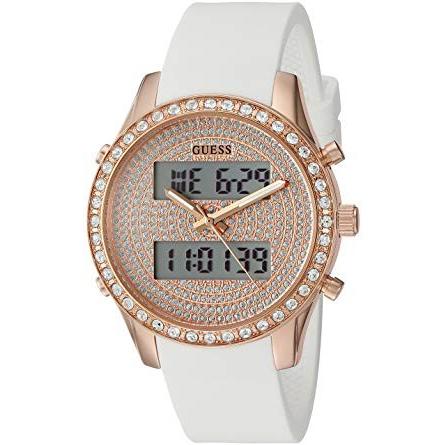 GUESS ゲス u0818l3 ホワイト ローズゴールドトーン デジタル レディースウォッチ 腕時計