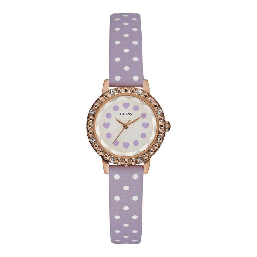 GUESS ゲス w0906l4 バイオレットドットベルト クリスタル アナログ レディースウォッチ 腕時計