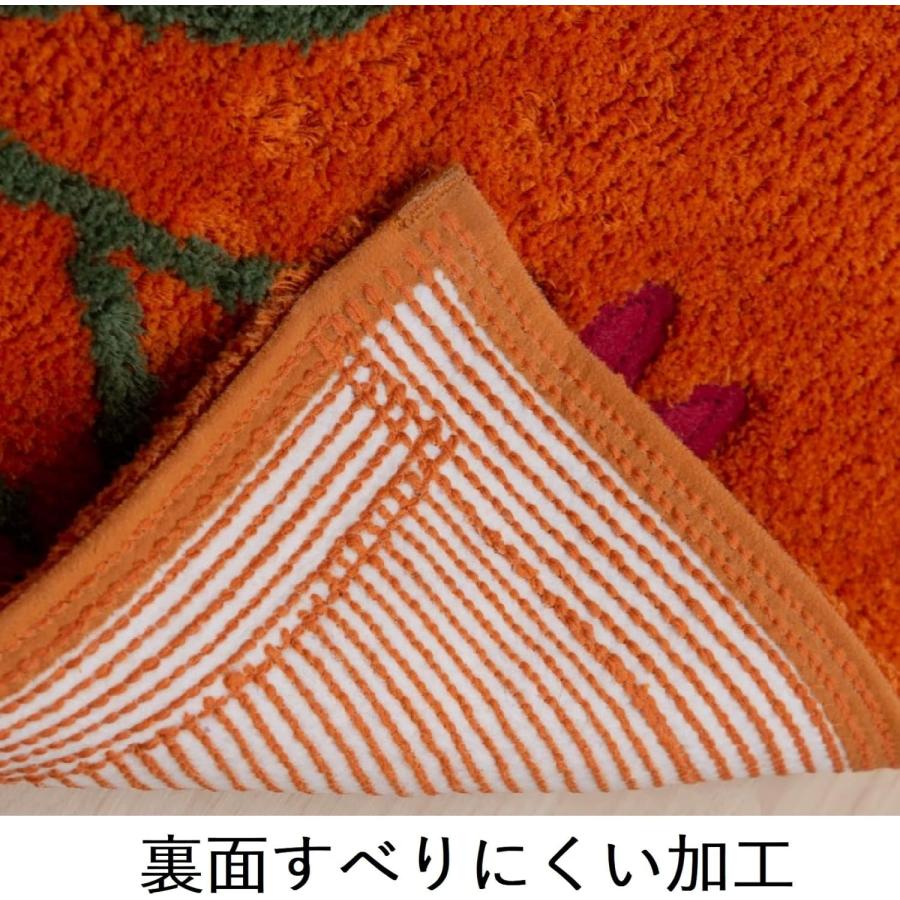 Sybilla（シビラ） フラワーガーデン トイレマット 約60×60cm オレンジ