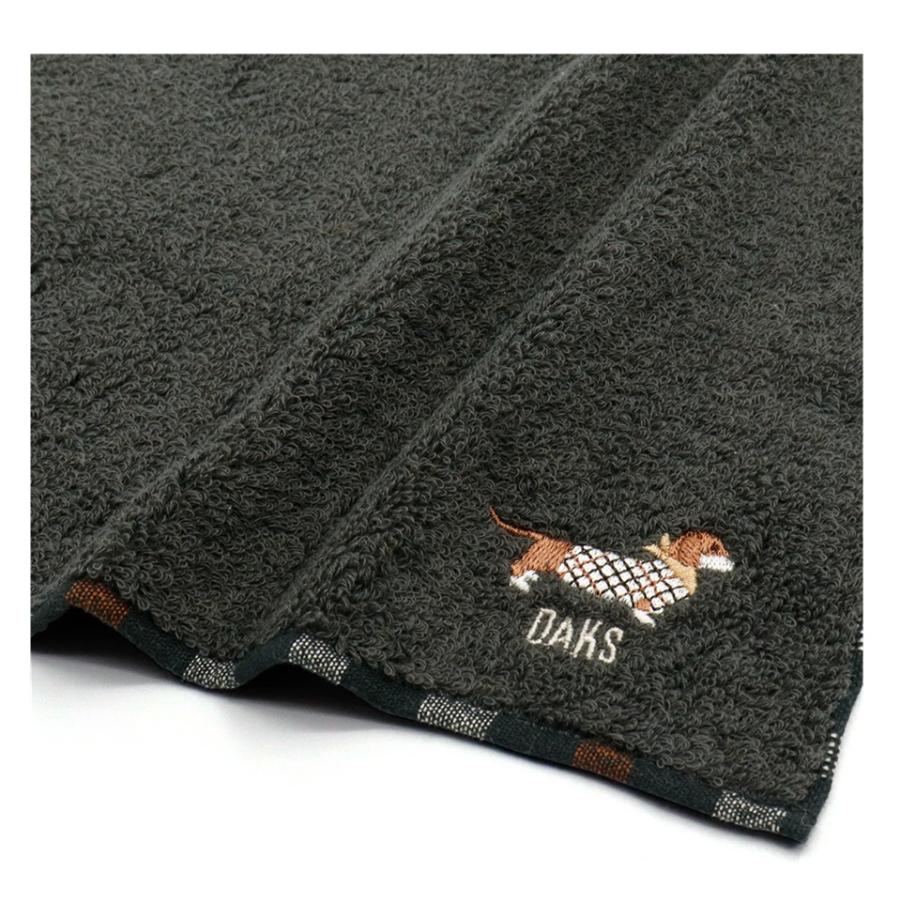 DAKS（ダックス） ハウスチェックドッグ タオルハンカチ ブラック