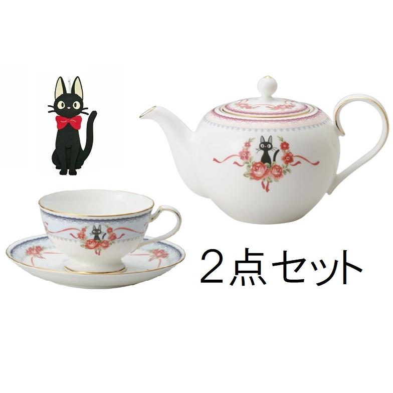ノリタケ 魔女の宅急便 ティーセット ノリタケ Noritake 魔女の宅急便 ティーポット（ピンク）＆ティー碗皿
