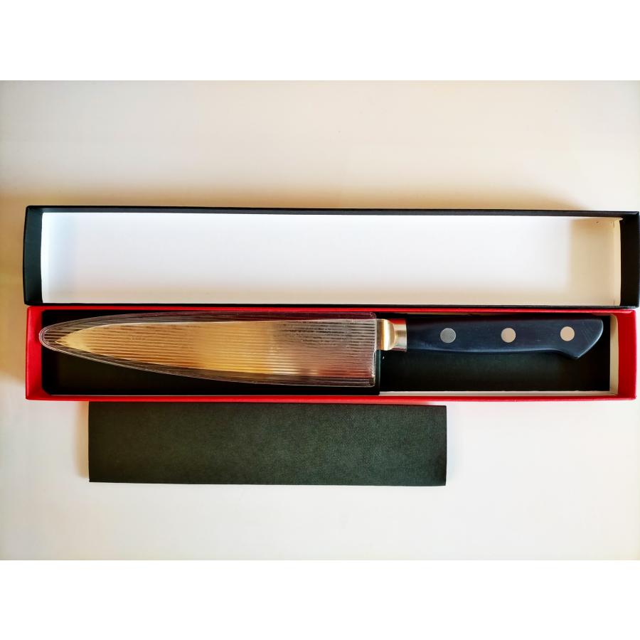 KC-204 関兼常 35層ダマスカス鋼 口金付POM柄 ペティ 全長265