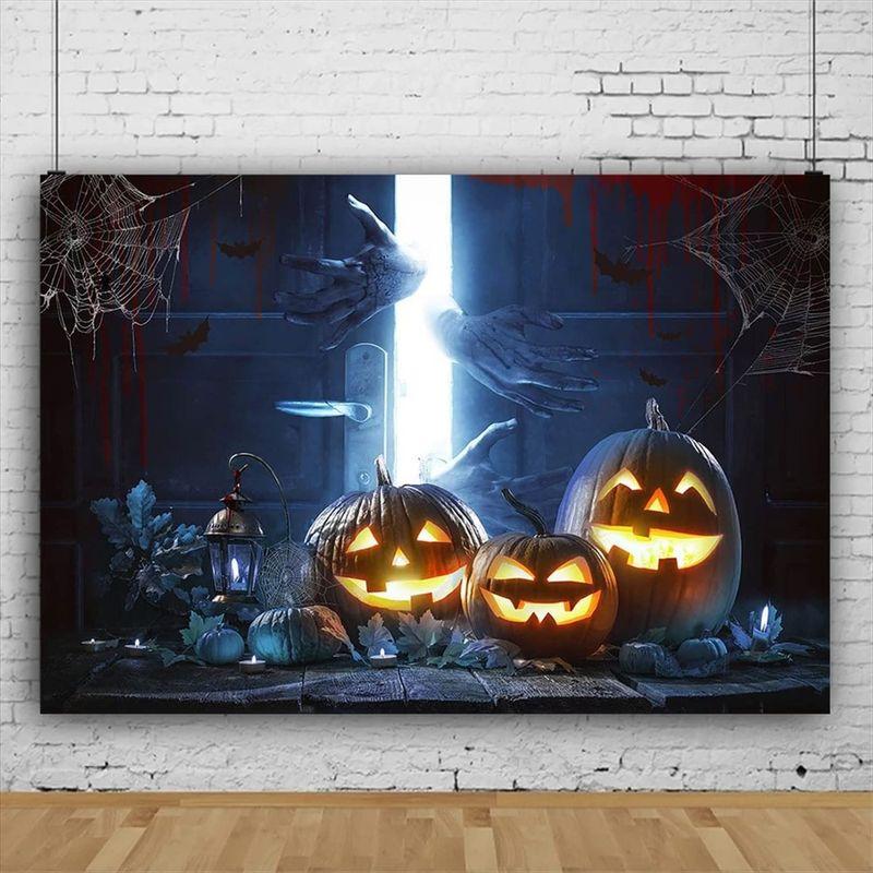 バック紙 背景紙 パンプキン かぼちゃ ハロウィン ドア とびら ホラー イベント パーティー 壁紙 デコレーション 写真撮影 スタジオ ア  ギフトセット