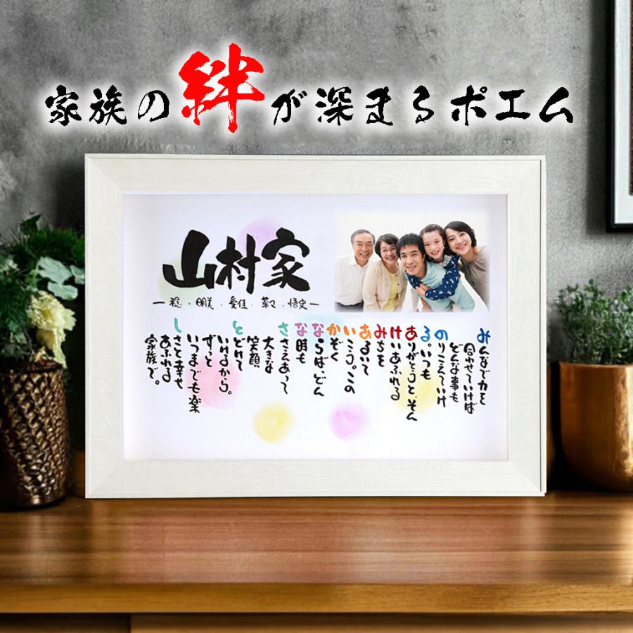 5名さま　B4サイズ　お名前ポエム 新築祝い 結婚記念日 名前ギフト詩 お名前ポエム 家族の写真入り (B4