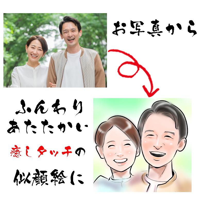 似顔絵 優しく ふんわり 癒しタッチ 米寿祝い 米寿プレゼント 還暦 古希 喜寿 傘寿 卒寿 白寿 百寿 結婚記念日 紙婚式_2